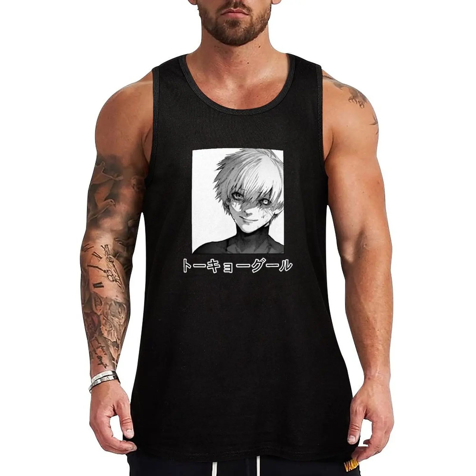 Ken Kaneki Tank Top man sexy?costume Men's sleeveless t-shirt sports clothes for men Bodybuilding clothing man