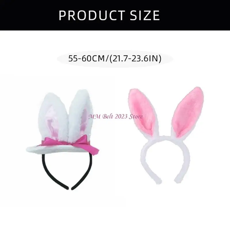 49ME อีสเตอร์กระต่ายหู Headband คอสเพลย์เครื่องแต่งกาย Hairhoop สำหรับกิจกรรมโรงเรียน Masquerades Headwear Roleplay สาวอะนิเมะ