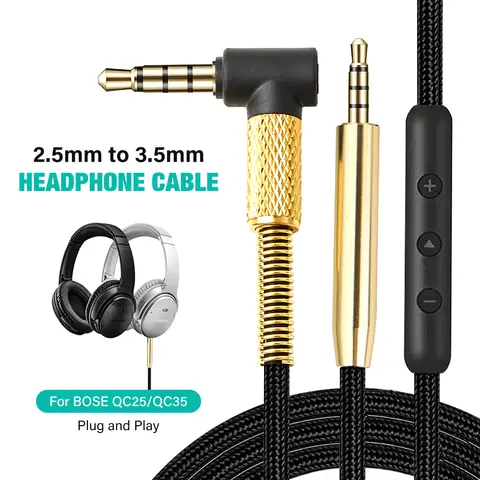 Pozłacany kabel Aux 3,5 mm do 2,5 mm Jack do słuchawek AKG Bose JBL Laptop Telefon komórkowy Złącze audio 3,5 2,5 mm Adapter