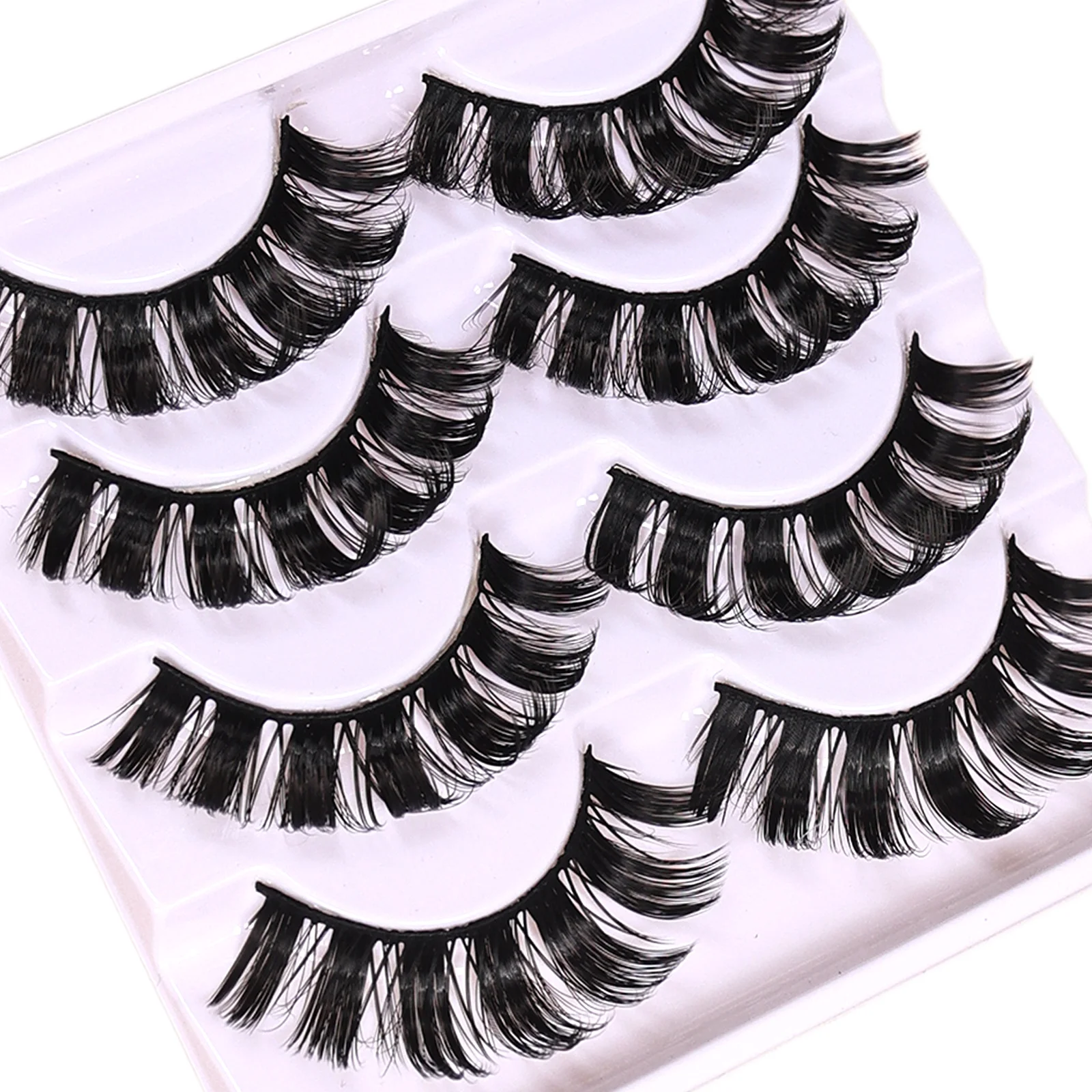 3D Flauschige Künstliche Wimpern 4 Paar DD Curl Wiederverwendbare Russische Streifenwimpern Augen-Make-up Wimpern