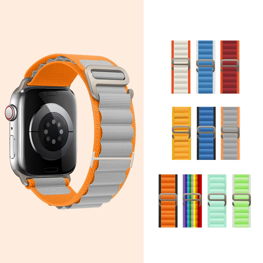 Alpine Loop Nylon Straps for Apple Watch Band Ultra 3 49mm 46mm 42mm 45mm 41mm 44mm 40mm Bracelet for iWatch 12 11 10 9 8 7 6 SE