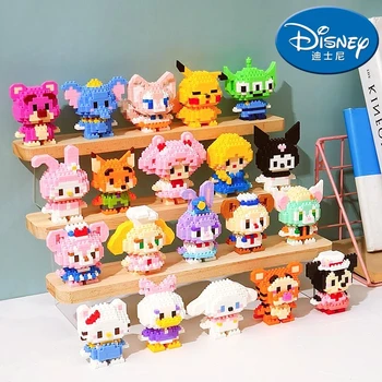 Disney 108 style Stitch LinaBell Hello Kitty Building Blocks Princess Cartoon Figrues Bricks Children's Assembly Toys Model Gift 55