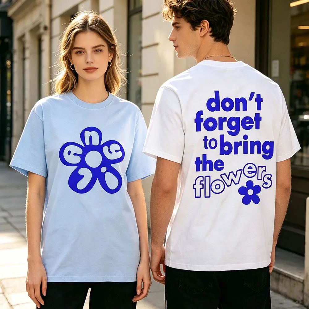 LANY Don’t Forget To Bring The Flowers Tees Short Sleeve Cotton Soft Female T-shirt Casual Fashion Graphic Print Merch Shirt Men