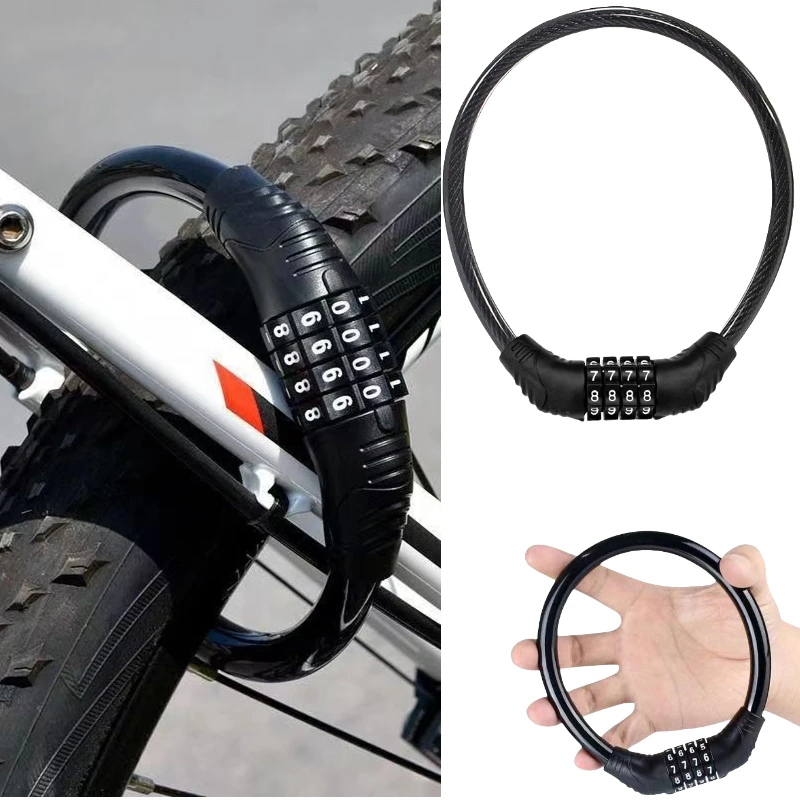 

Велосипедный замок, портативная безопасность для мотоцикла, 4-значный кодовый велосипедный замок для велосипеда, мотоцикла, скутера