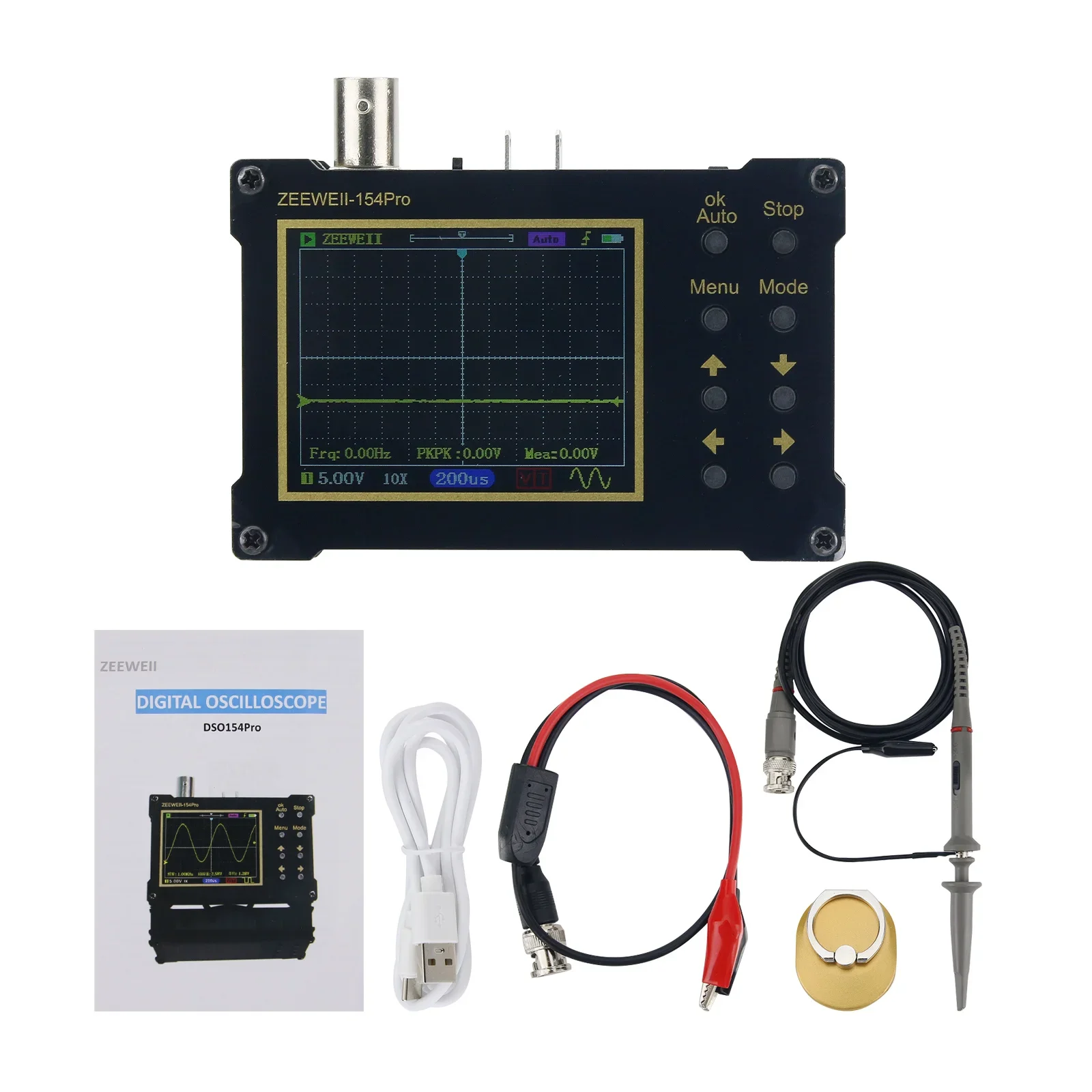 

2026 ZEEWEII-154Pro DSO154Pro 18MHz 40MS/s Digital Oscilloscope Signal Generator for Training Repair