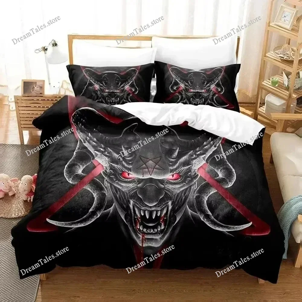 3D Printed Dark Satanic Bedding Set Duvet Cover Bedroom Comforter Covers Single Twin King Size Quilt Cover Home Textile
