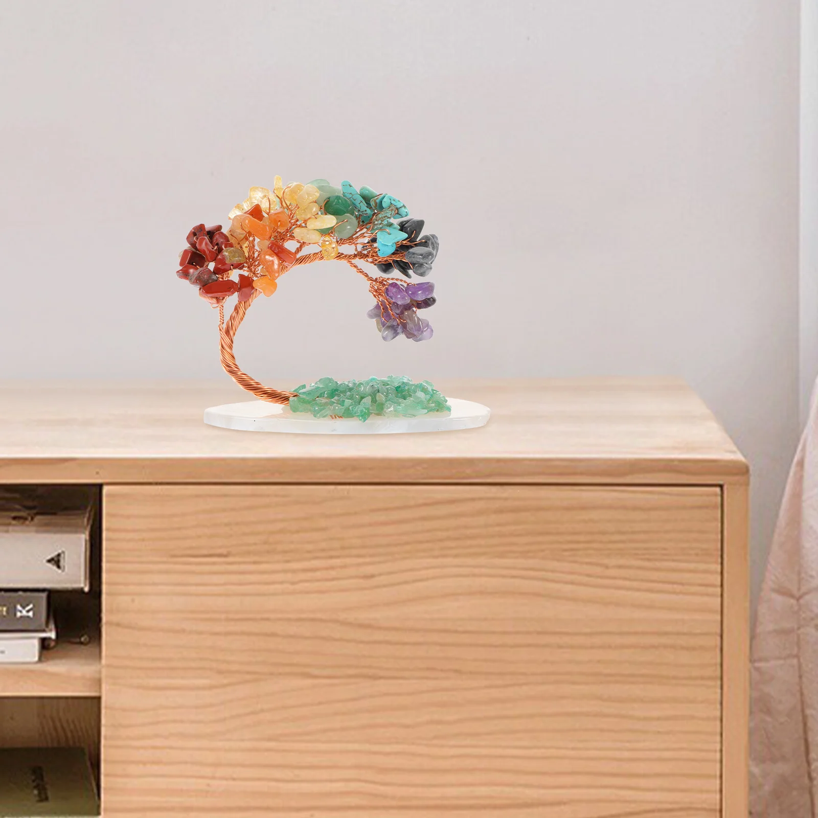 

Crystal Money Tree Decor Elegant Crystal Stone Desktop Artwork Home Desktop Ornament Office Wealth Tree Adornment