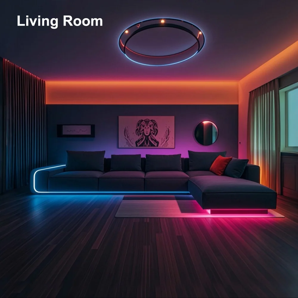 Strisce luminose al neon a LED colorate APP Bluetooth telecomando 5V USB LED luce fai da te impermeabile per esterni/interni