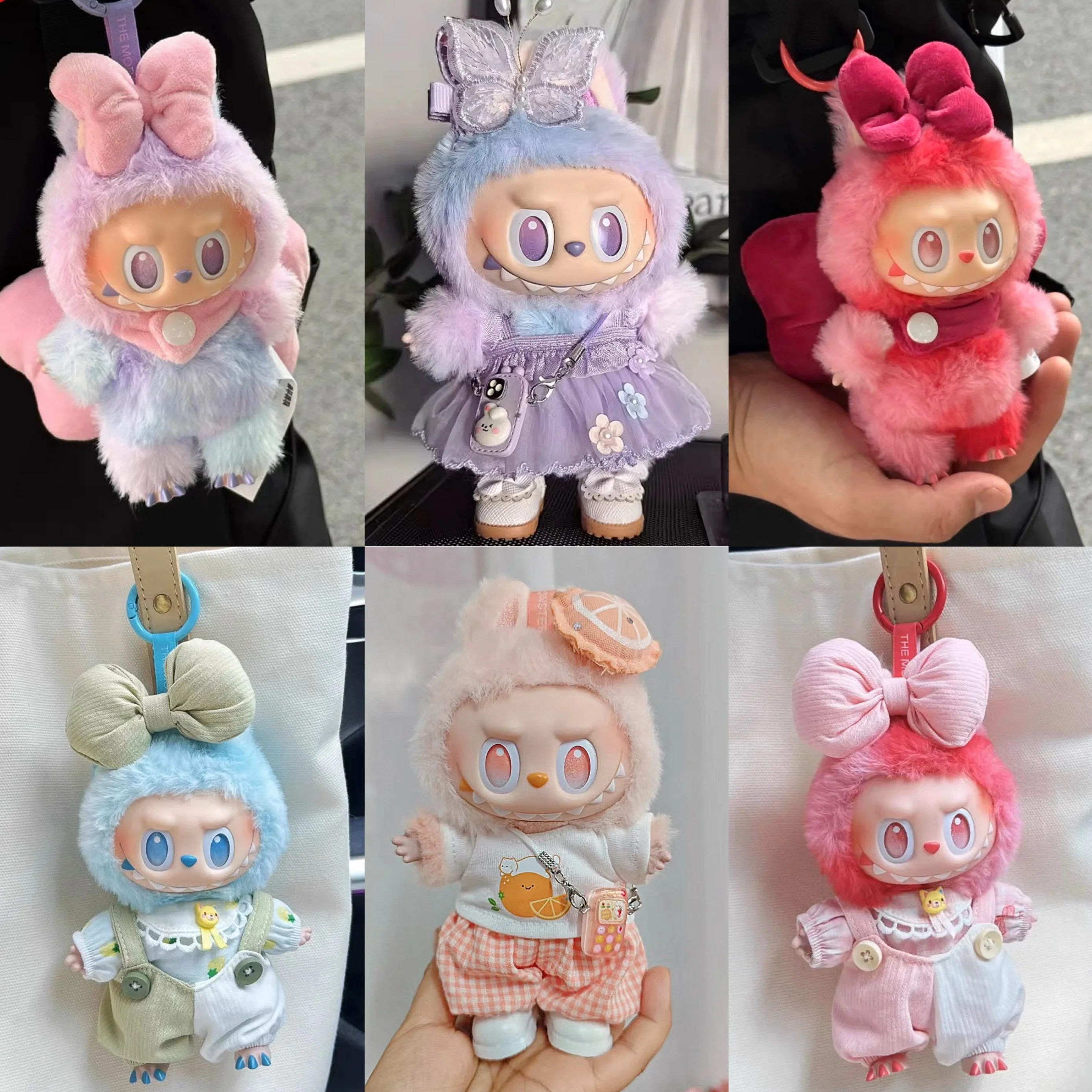 

Labubu aron Pose Coca-Cola Series Bib Overalls Set Vinyl Doll Clothes European Sle Girls Doll Outfits Toy Collectibles