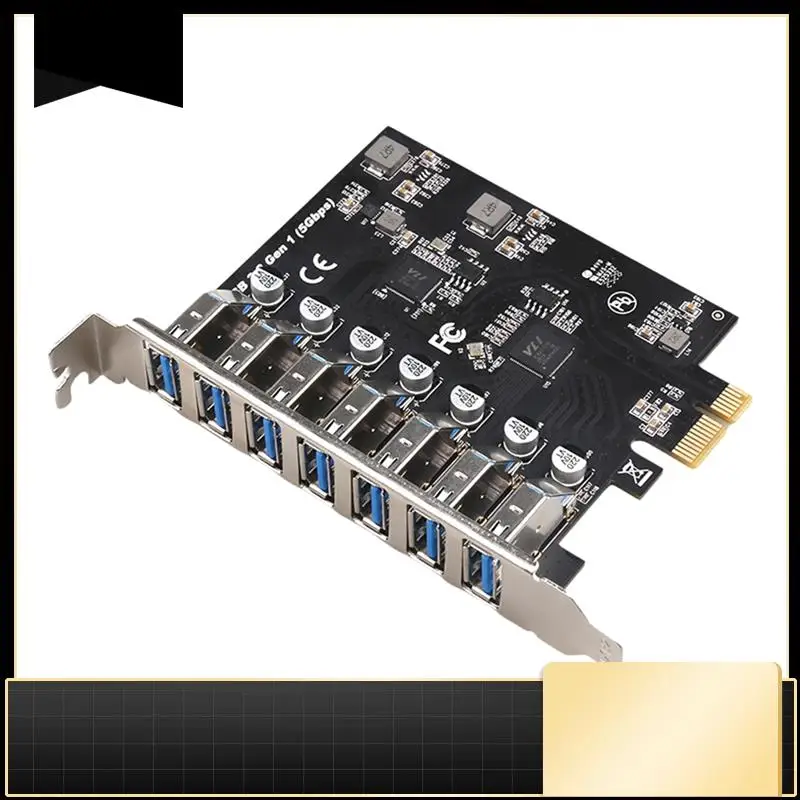 

Адаптер-концентратор PCI-Express X1 к USB3.0, 7 портов USB 3.2 GEN1, 5 Гбит/с, карта расширения Pcie PCI-E, дополнительные карты PCI-E для настольных ПК PC-N33R