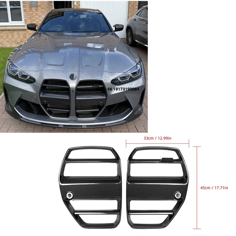 

Dry Carbon Fiber G80 M3 Front Grill M3 M4 ST Style Car Grilles Carbon Parts Auto Parts M3 M4 G80 G82 G83 Front Bumper Grill