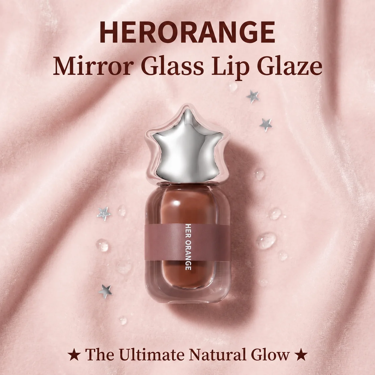 Herorange Glänzender Lippenstift mit Spiegeleffekt, Feuchtigkeitsspendender Transparenter Lip Tint, Jugendliches Nude-Make-up – Detail 1
