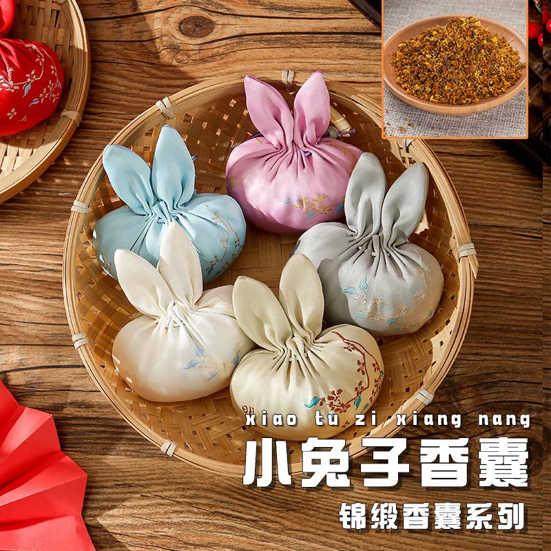 Rabbit sachet sachet pendant gift wormwood antique court purse sachet embroidery portable hanfu empty bag
