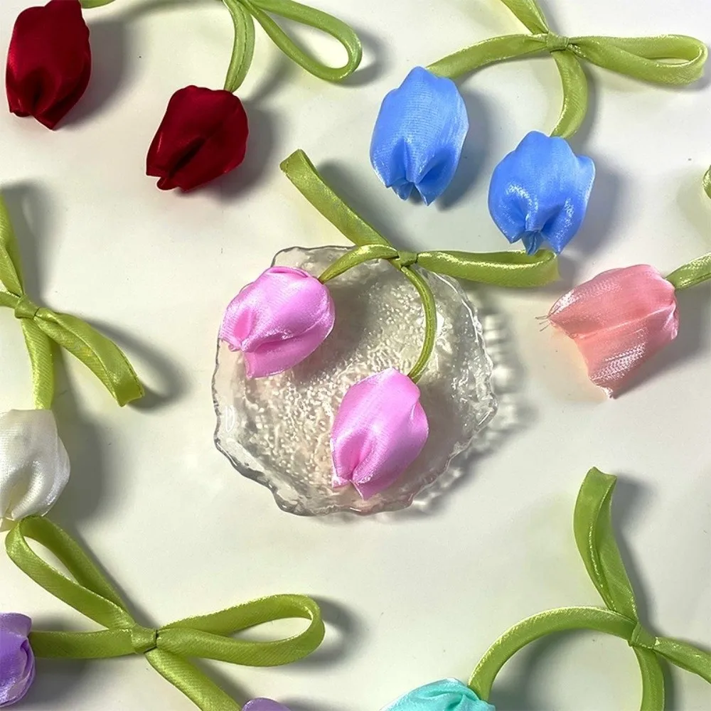 5Pcs DIY Tulip Lace-up Straps Sweet Ornaments Curtain Tieback Baking Decoration Hair Cord Accessories Decoration