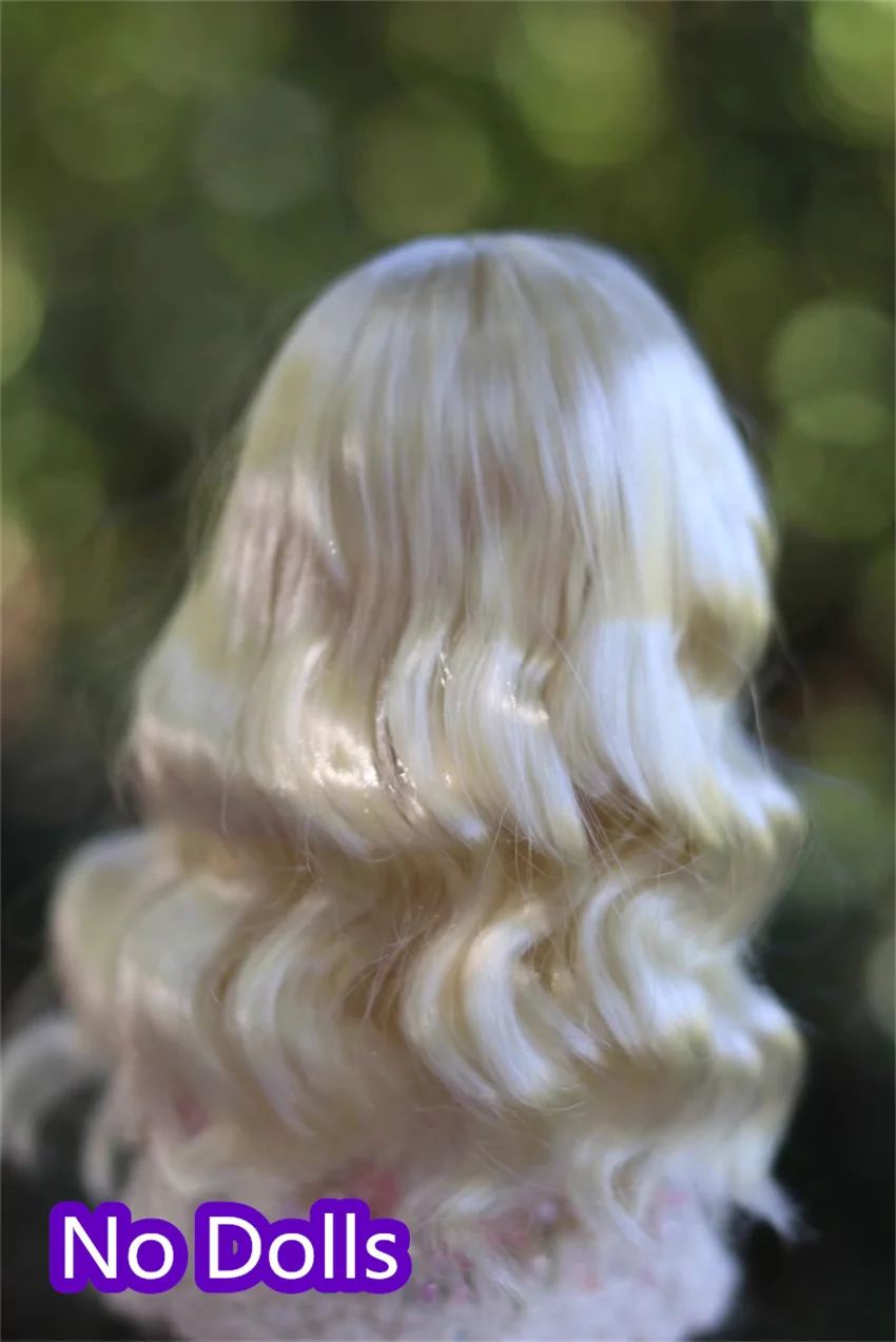 BJDドールウィッグ エレガント 1/8 ガールズ ゴールデン グレー ブラック ソフトミルクシルク ウェービー ロング カールヘア デイリー おもちゃ ギフト BJDドールアクセサリー