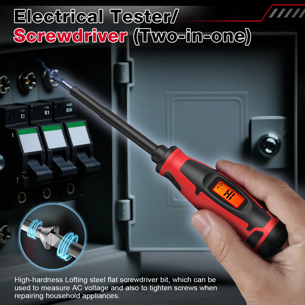HABOTEST Digitaler Spannungsprüfer Schraubendreher 6-390V AC NCV Berührungsloser Detektor für Spannungs- und Neutralleiter Prüfstift Werkzeug HT95A-SL5 – Detail 4