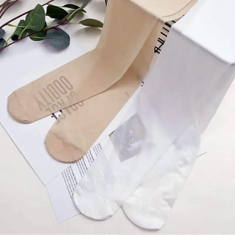 Sweet Cute Girls Solid Color Series Mesh Stockings Soft Thin Breathable Ballet Dance Tights Elastic Skin‑Friendly Mesh Pantyhose