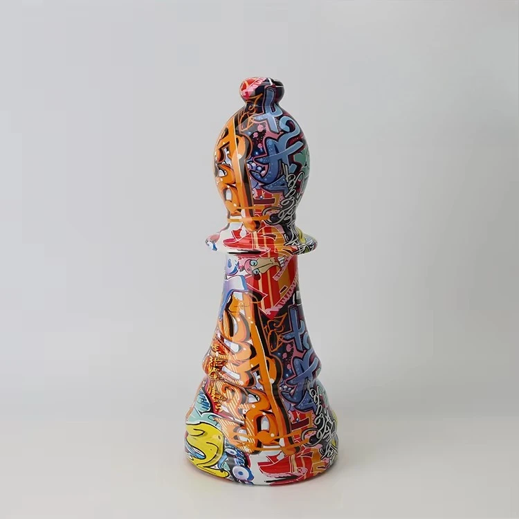 *flo Productions Modern Art Deco Design Resin Chess Pieces Statue Figurines Decorative Poly Resin Handcrafts Statues in Bulk