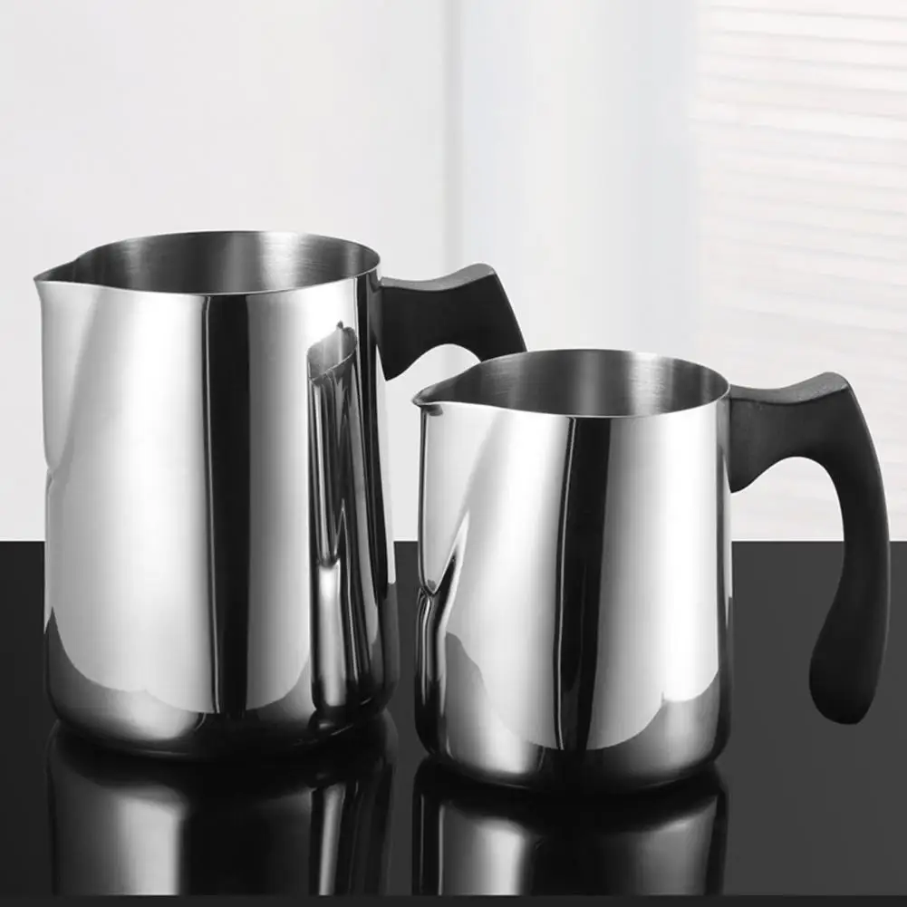 600/1000ml Coffee Latte Art Cup Milk Jug Olecranon Spout Stainless Steel Anti-scald Jug Pot Coffeeware