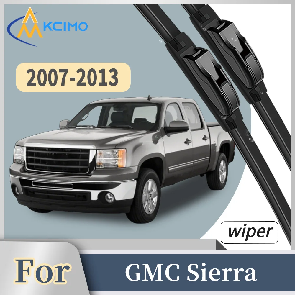 

Premium Rubber Front Windscreen Wiper Blades For GMC Sierra GMT900 2007-2013 Quiet Smooth Wiping Waterproof Windshield Kit 2Pcs