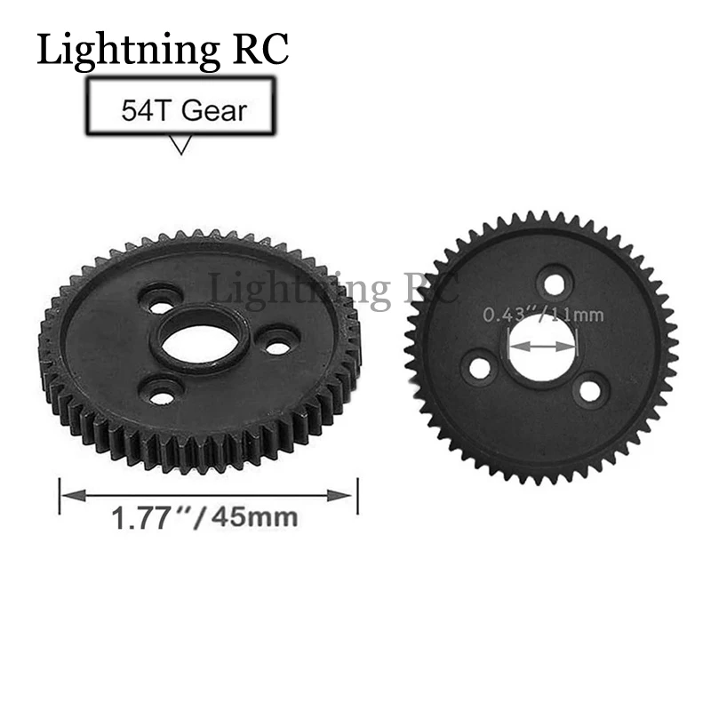 

Hardened Steel Metal Spur Gear 54T 0.8 32P 3956 for 1/10 Slash Stampede VXL Rustler E-Revo T-Maxx Parts