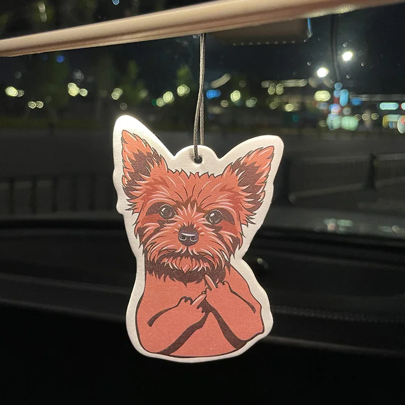 Brown Poodle Dog Lover Animal Protection Bahamian Sea Breeze Scent (Romantic Fragrance) Car Air Freshener, Wardrobe Air Freshener, Perfume, Rearview Mirror Decoration, Car Interior Pendant, Natural Fragrance Air Purifier, Anime Cartoon Toilet Scent Sachet, Living Room Office Room Bedside Hanging Decoration