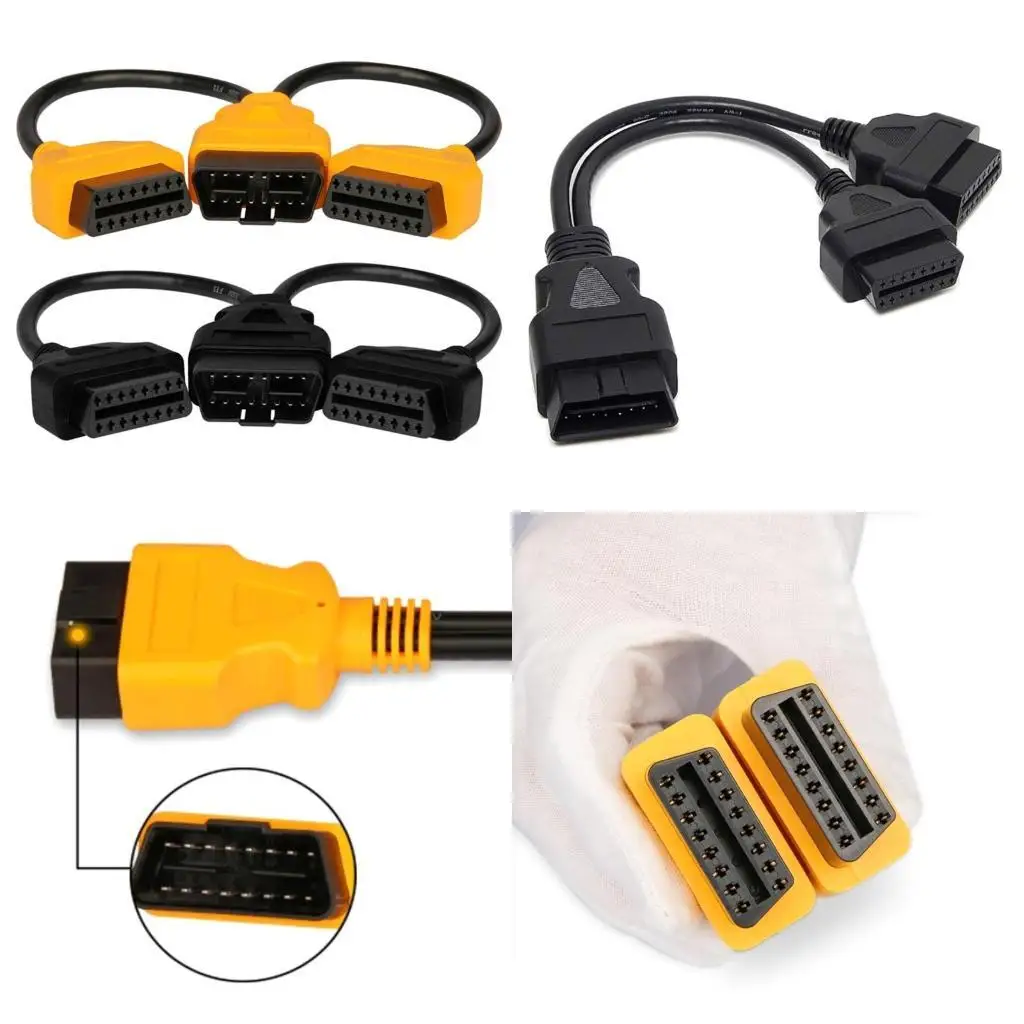 

02de 16 -контактный obd2 obdii Расширенный кабель с раздвижным разветвитель