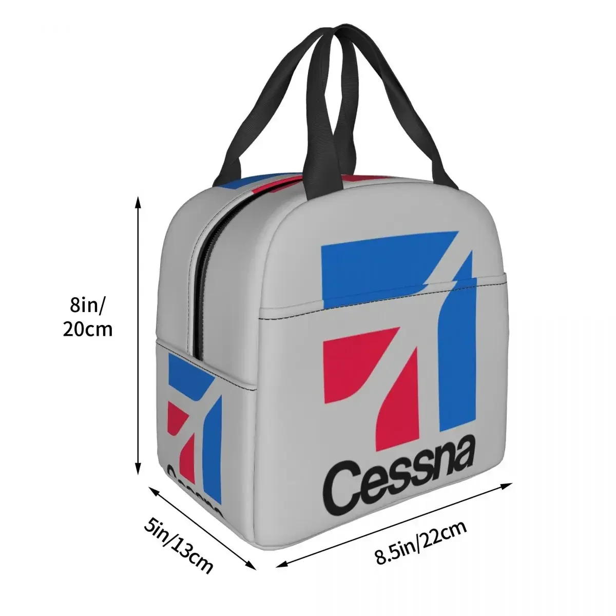 Cessna Logo Insulated Lunch Bags Portable Picnic Bags Thermal Cooler Lunch Box Lunch Tote for Woman Work Kids School