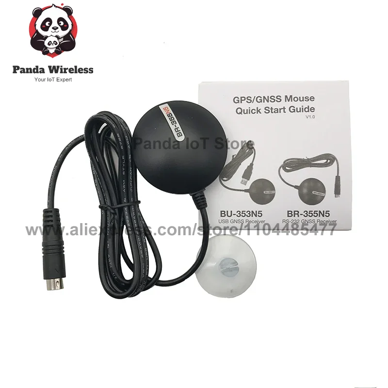 1PCS BR-355N5 Cable GPS Receiver-GlobalSat G-Mouse PS2 Interface Magnetic High-Precision Navigatio RS232 GNSS Replaces BR355S4