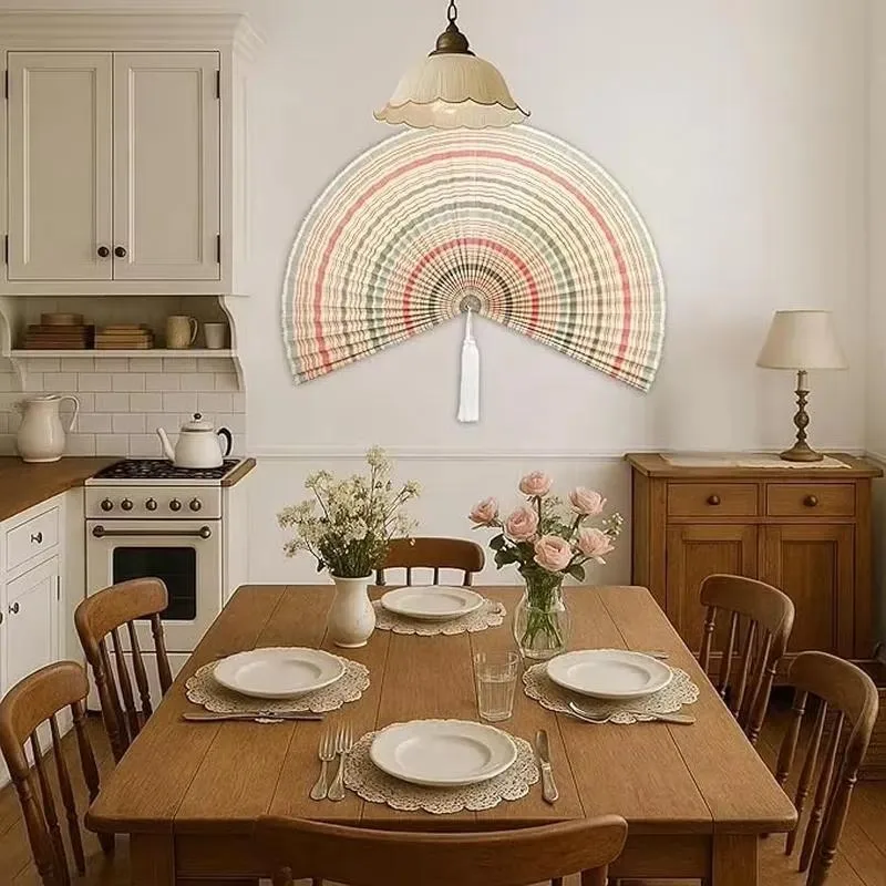 Handmade Eco-friendly Bamboo Fan Wholesale Bohemian Style Wall Hanging Home Decoration Bedroom/Living Room Bohemian Oriental