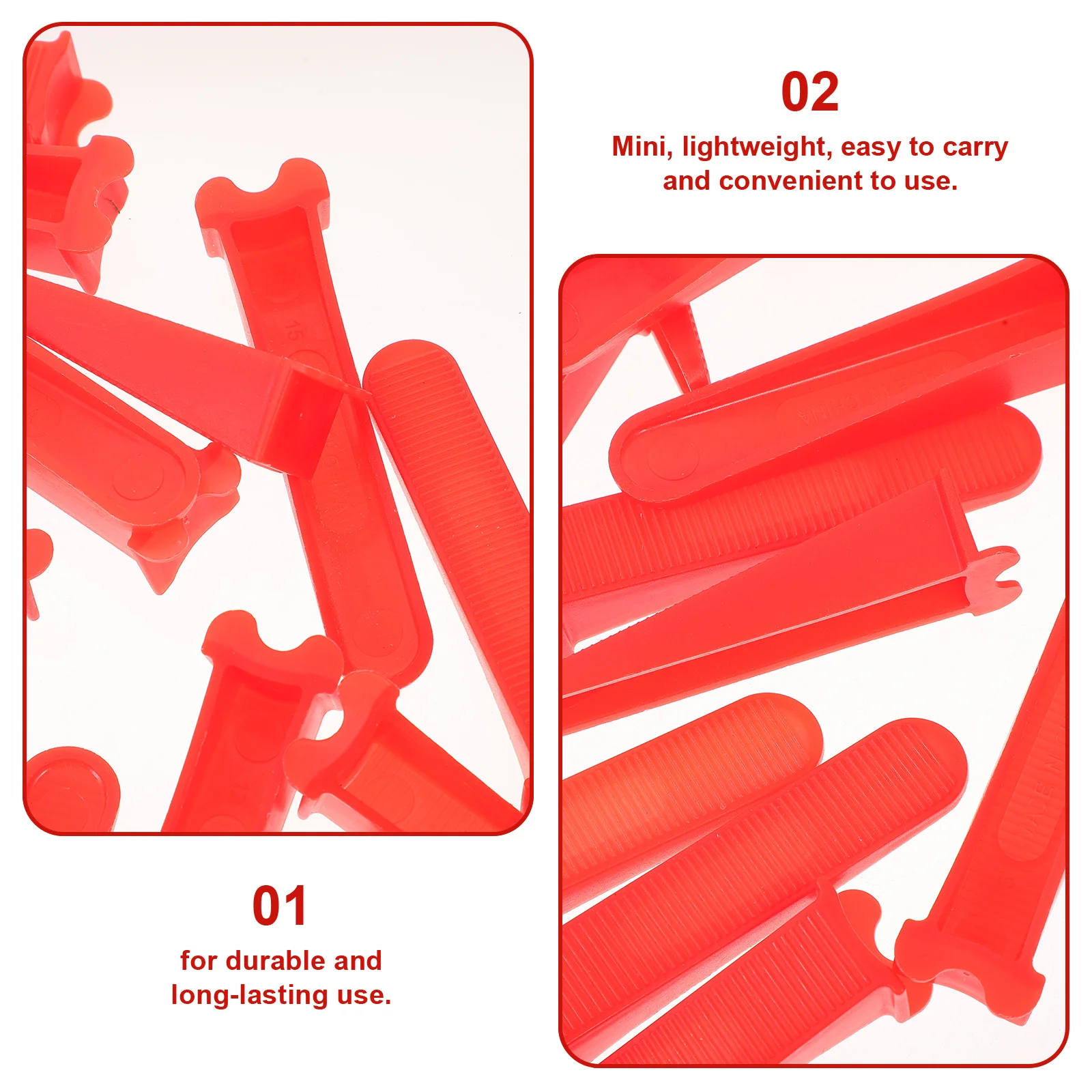 50Pcs Tile Spacer Wedges Plastic Durable Mini Lightweight Yellow for Wall Floor Tile Leveling Aligning System Leveling System