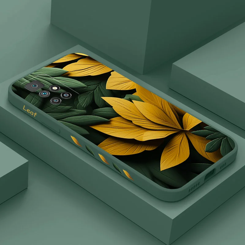

Carve A Leaf Phone Case For Xiaomi Redmi 13C 12 12C 10 10C 10A 9 9T 9A 4G 5G Liquid Silicone Cover