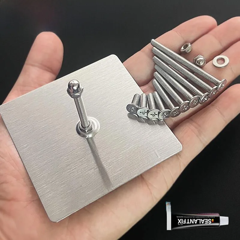 Stainless Steel Adhesive Hooks No Drilling No Nails Hole Board Fixed Base Wall Hanging Storage Shelves Traceless Screw Stickers