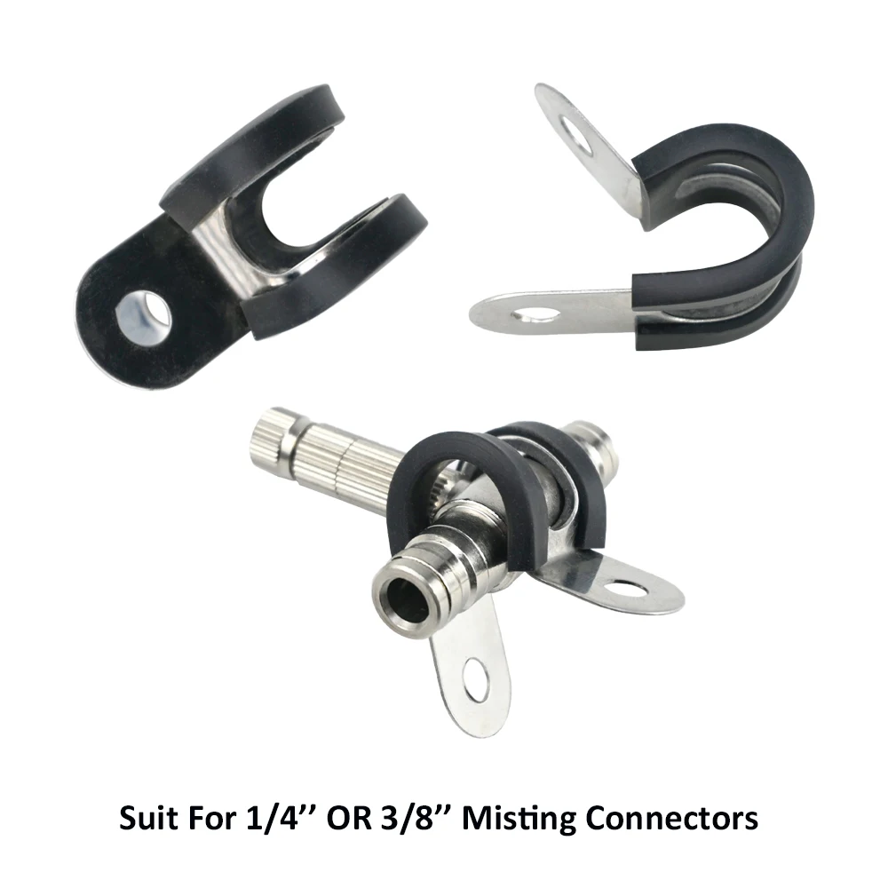 10MM  Stainless Steel Clamp With Hollow In the Middle For High Pressure Misting Nozzles Quick Fitting Connectors 10pcs