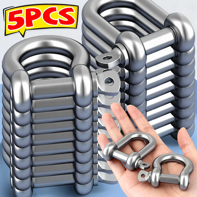 Manilles à anneaux en D en acier inoxydable M4/M5/M6/M8, anneaux de manille à maillons d'arc en D robustes, crochet de Type D, gréement de levage, outils de quincaillerie pour bateau