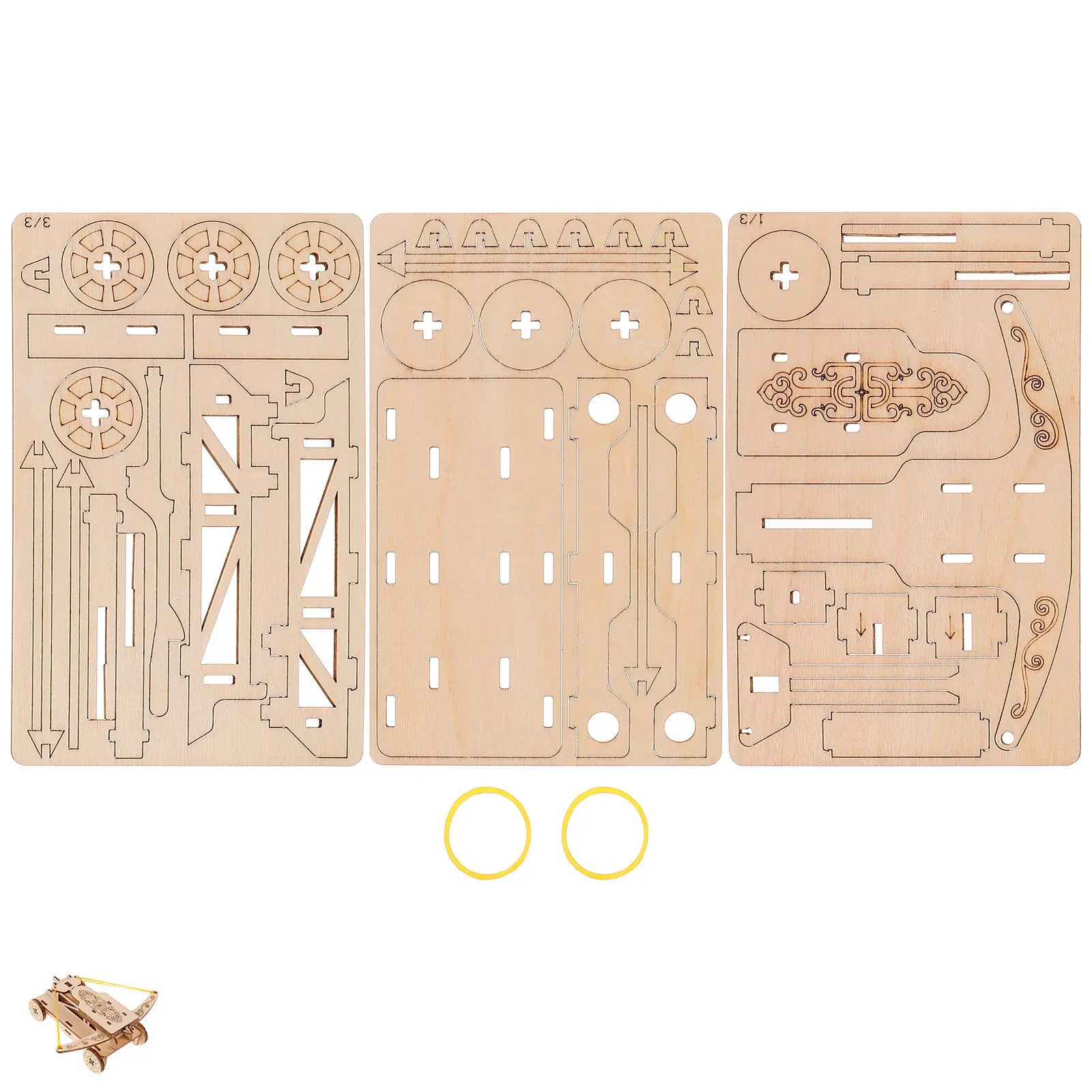 

1Set Catapult Chariot Wooden DIY Assembly Educational Science Project Plaything for Students Hands-on Learning Experiment Kit