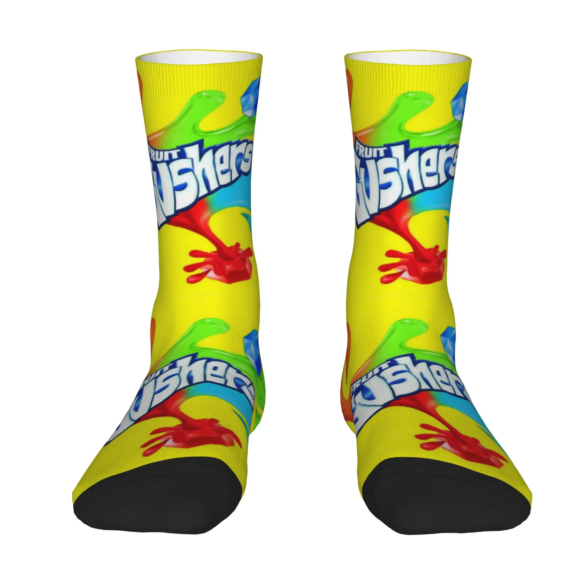 1 Pair Funny Sock Gushers Colorful (2) Harajuku Seamless Pattern Printed Men Crew Socks Novelty Men's Socks