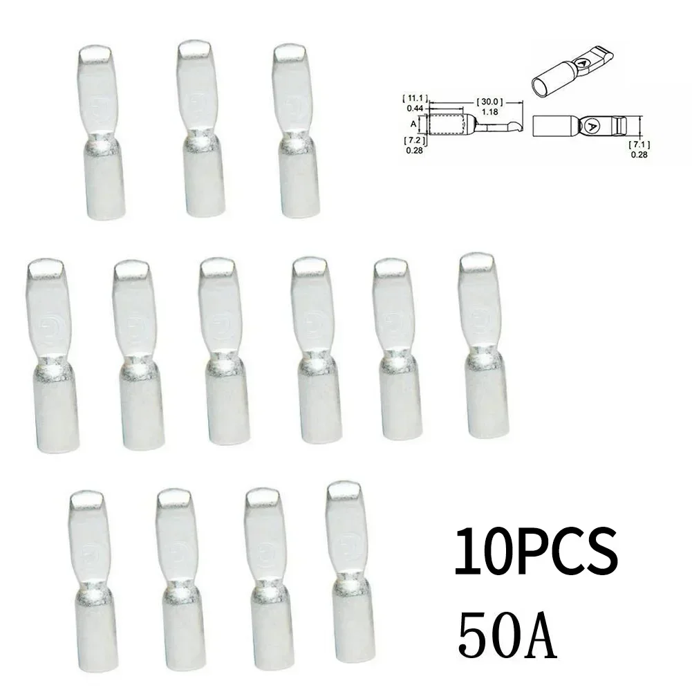 10PCS FOR Anderson Plug Contacts Pins Lugs Terminals For 50 Amp Connectors 12AWG For Battery Connections Forklifts