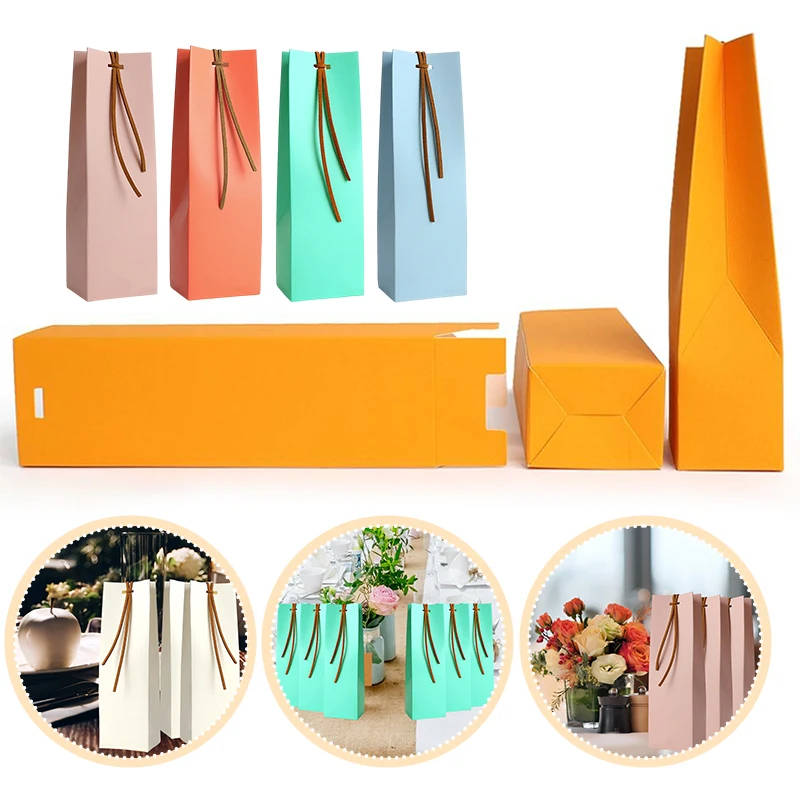 30pcs High-end Favor Bag Kraft Paper Gift Bag Wedding Cookie Candy Box Birthday Party Decor Xmas Festival Mini Gifts Box 16.5cm