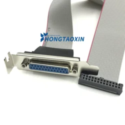 Low Profile 16in Parallel Port Header Cable Adapter with Bracket – DB25 (F) to IDC26