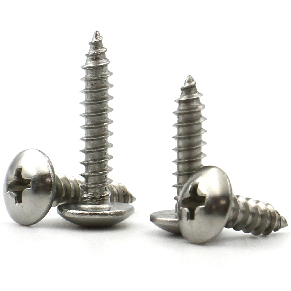 20/55pcs M3 M4 M5 M6 304 Stainless Steel Phillips Recessed Truss Head Self-tapping Cross Mushroom Head Wood Screws length:6-40mm