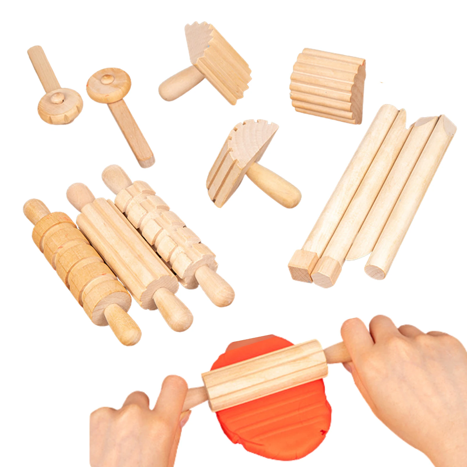 

Wood Mini Rolling Pin 12pcs Small DIY Rolling Pin For Kids New Child Size Roller Stick Bulk Toys Gift Mini Baking Pastry Tool