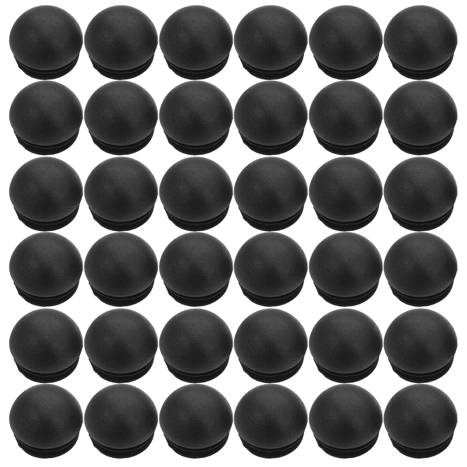 100pcs Black Round Plastic Tube End Caps – Half-Sphere Leak-Proof Pipe Plugs for Furniture, Plumbing & Industrial Use
