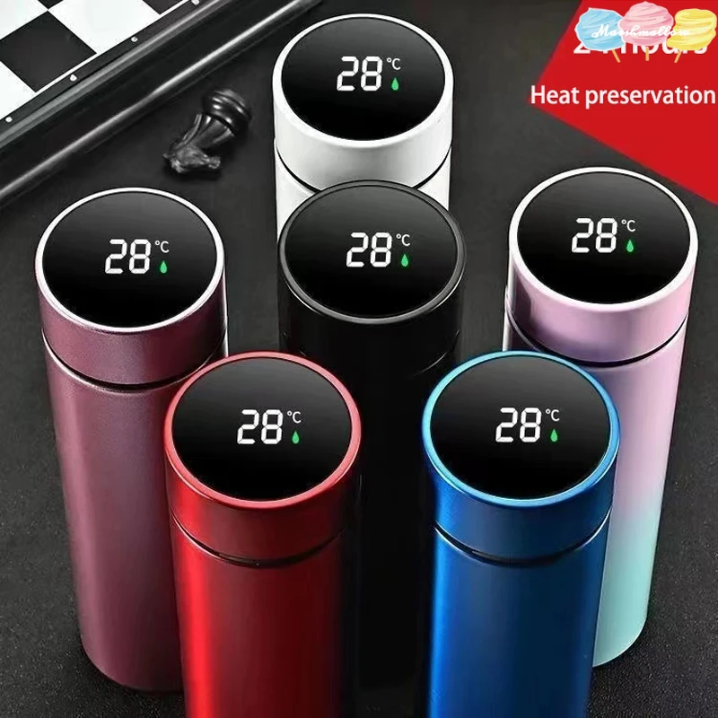 500Ml Digital Thermos Bottle Smart Cup With Temperature Display 304 Stainless Steel Vacuum Insulated Intelligent Coffee Cup