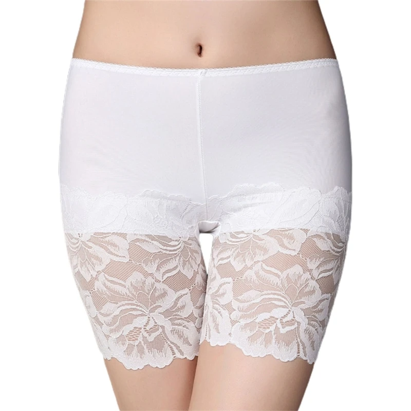 Lace Shorts Underwear Ice Silk Shorts Stretch Safety Leggings Undershorts for Women Girls Under Skirt Safety Shorts