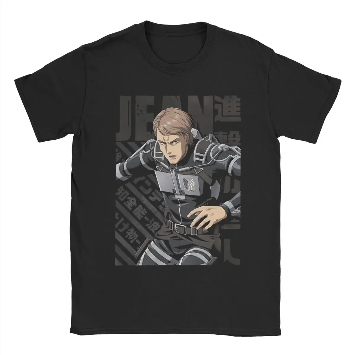 

Jean Kirstein Men T Shirts AOT Anime Leisure Tees Short Sleeve Crew Neck T-Shirts Cotton Gift Clothes