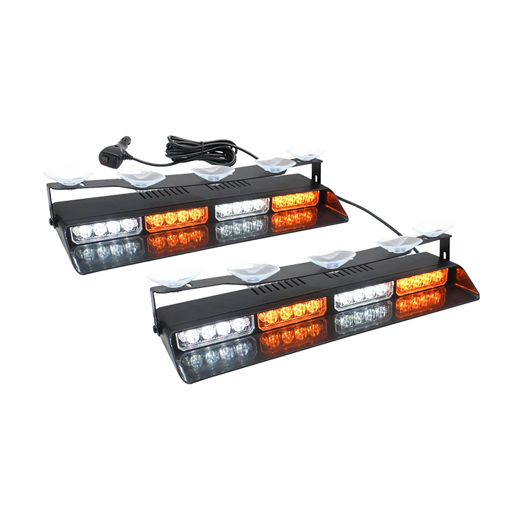 

2-in-1 LED Emergency Dash Strobe Light Bar Windshield Mount Emergency Warning Lights For Vehicles