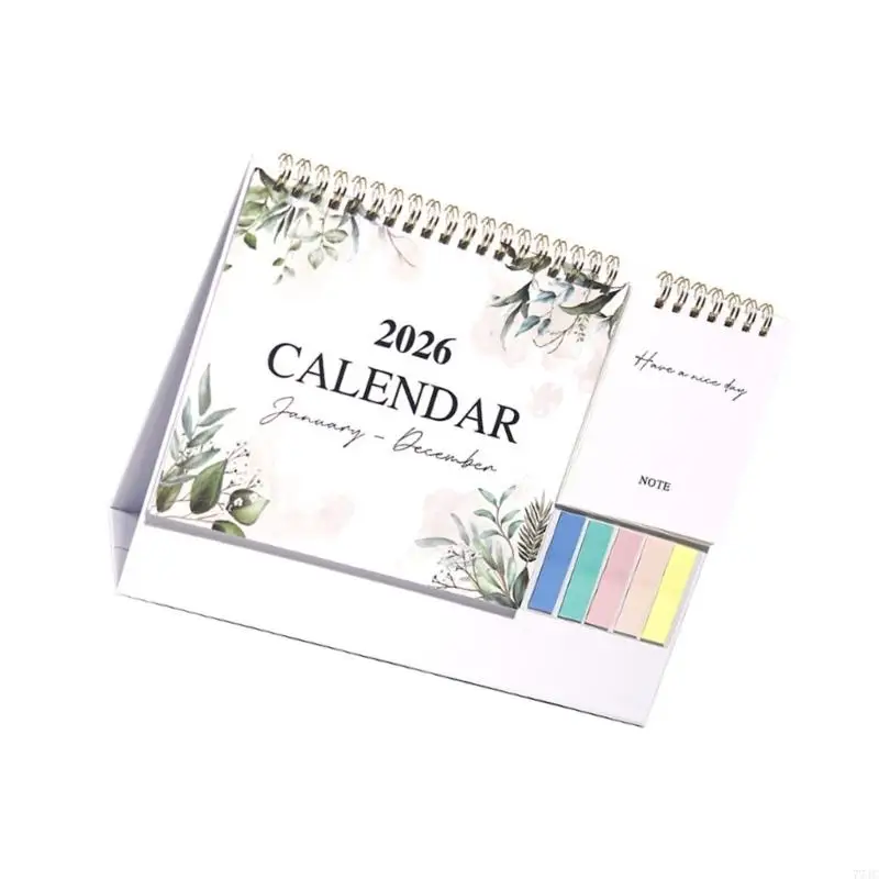 026 Desk Calendar Jan to Dec Twin-Coil Binding Monthly Calendar with Sticker 77JC