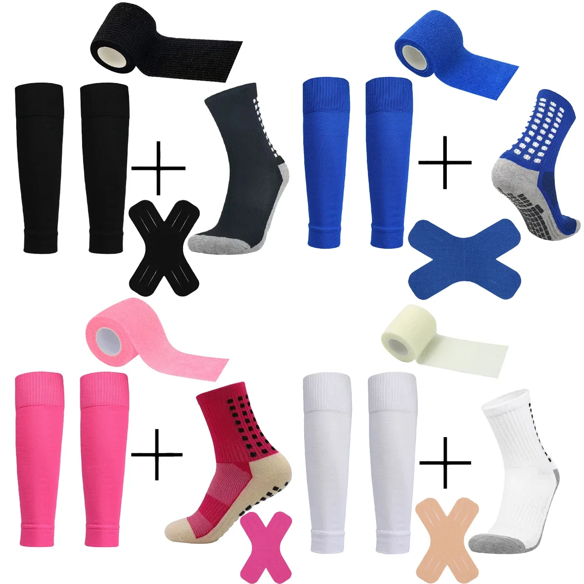 

A 4-piece set of men's and women's outdoor sports football, thickened friction film, towel sole and foot set