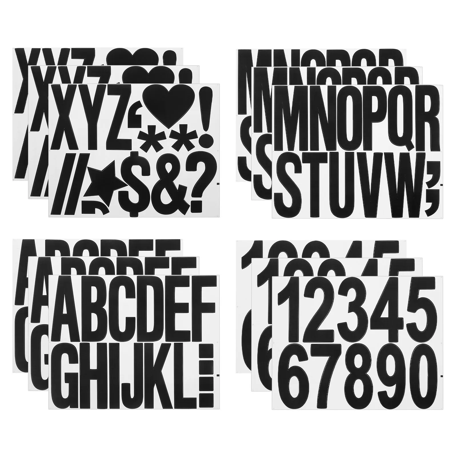 12 Sheets High-Adhesion PVC Self-Adhesive Letters Numbers Stickers for Mailbox Door Car Truck Home Business Address Outdoor